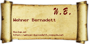 Wehner Bernadett névjegykártya